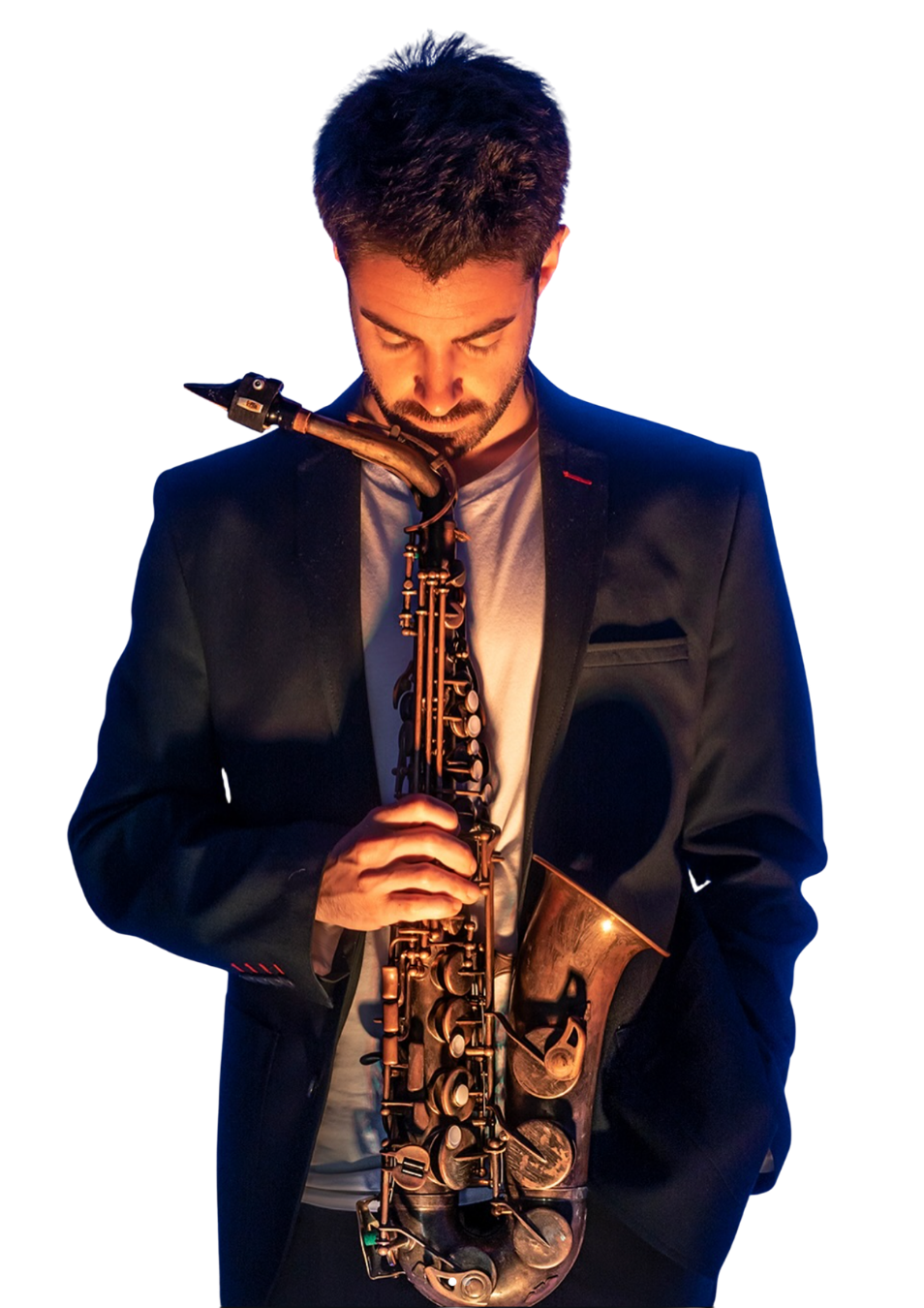 Borja con su saxofón